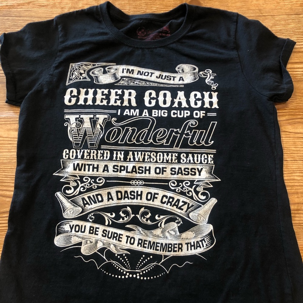 Medium Cheer coach Black short sleeve T-shirt